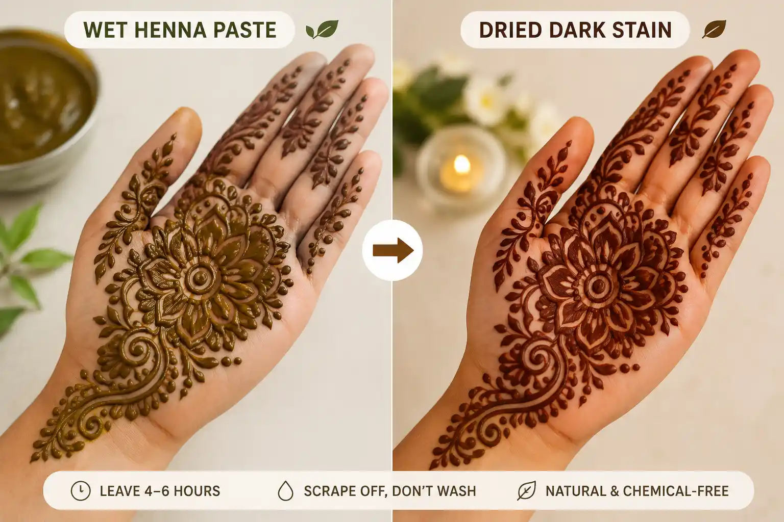 wet paste vs dried dark stain