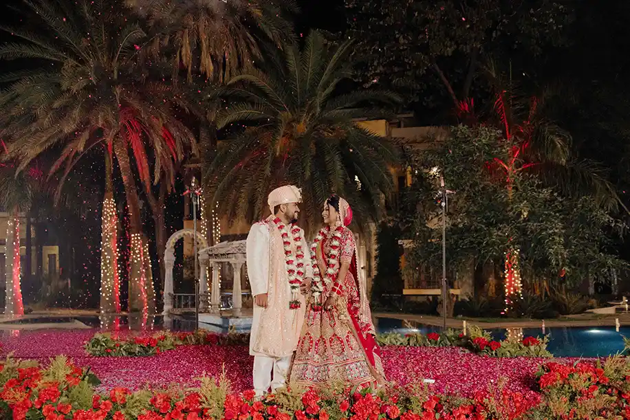 Bride walking down the aisle alone in a confident solo bridal entry
