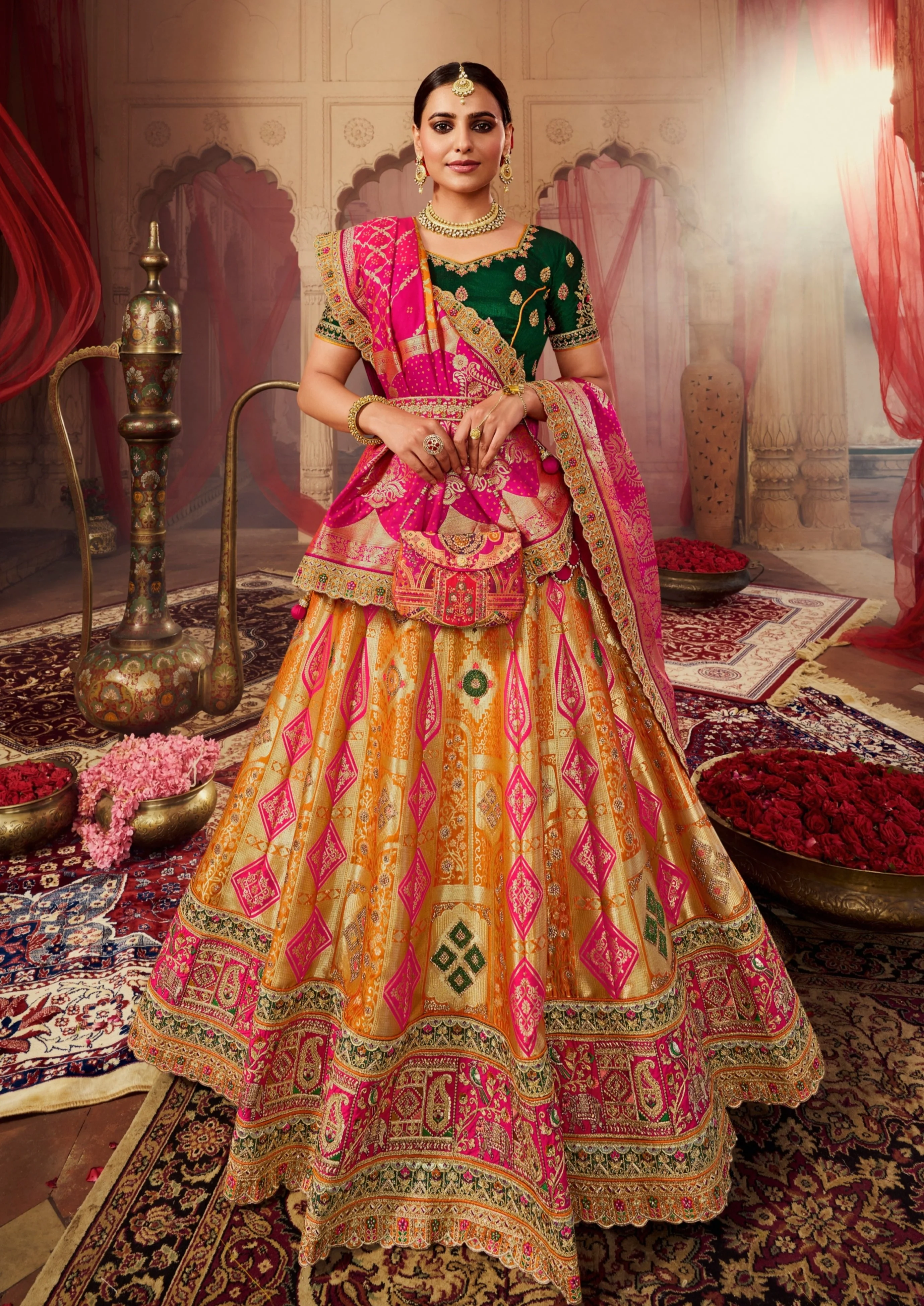 Bandhani bridal lehenga 
