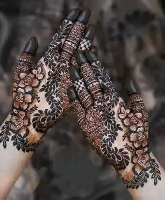 paisley and lace-style fillers, ideally a bride's hands holding flowers