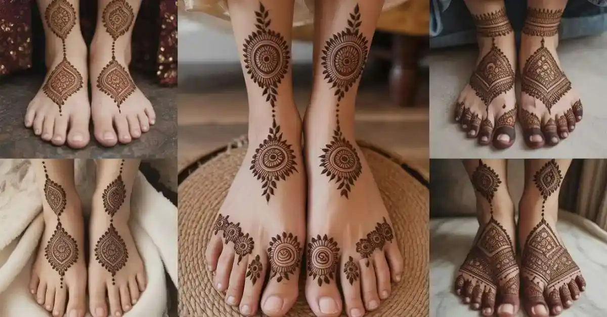 feet/ankle mehndi design, anklet-band style